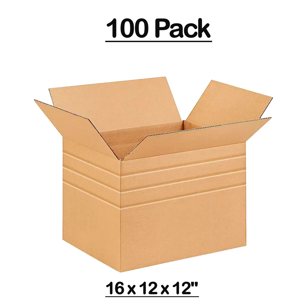100 Pack Durable Multi Depth Corrugated Shipping Boxes for Mailing Moving and Storage 16 x 12 x 12 inch